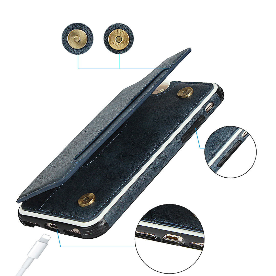 PU Leather + PC Card Slots Protection Phone Case for iPhone 7 / 8 / SE (2020) / SE (2022) 4.7-inch