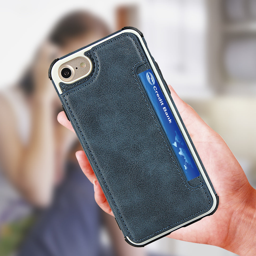 PU Leather + PC Card Slots Protection Phone Case for iPhone 7 / 8 / SE (2020) / SE (2022) 4.7-inch