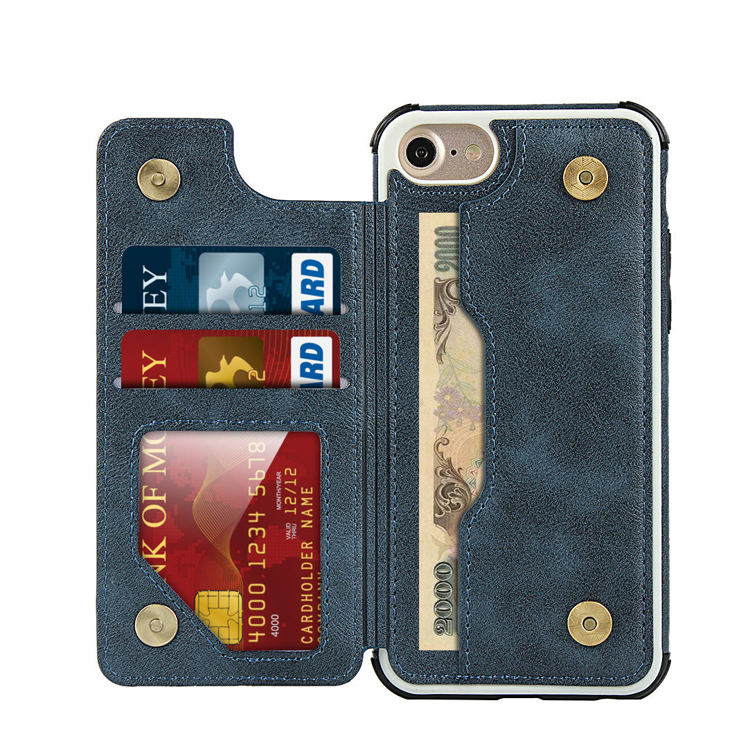 PU Leather + PC Card Slots Protection Phone Case for iPhone 7 / 8 / SE (2020) / SE (2022) 4.7-inch
