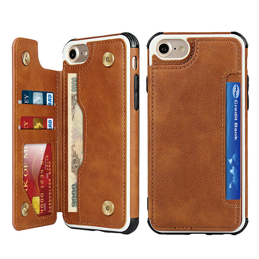 PU Leather + PC Card Slots Protection Phone Case for iPhone 7 / 8 / SE (2020) / SE (2022) 4.7-inch
