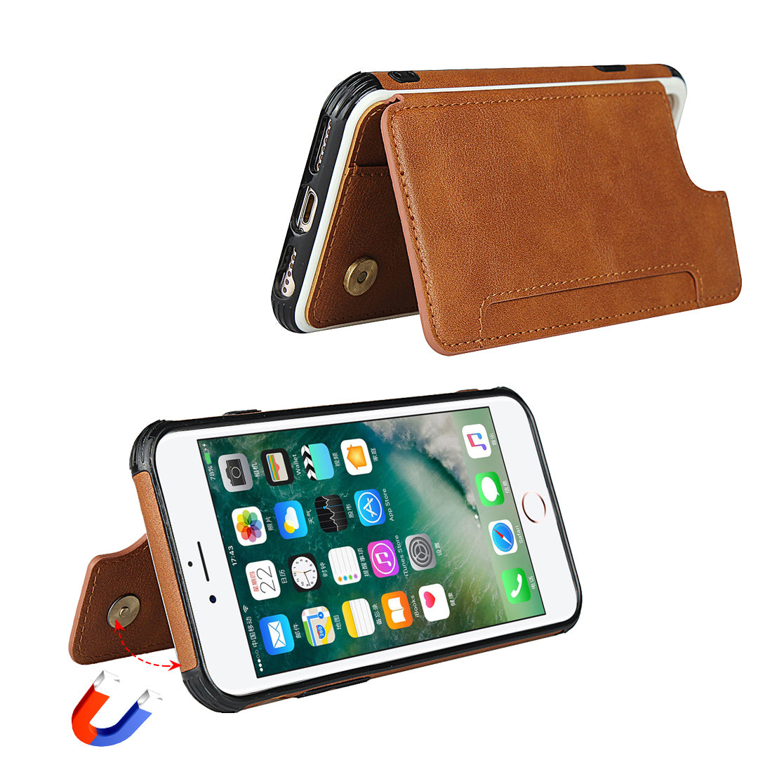 PU Leather + PC Card Slots Protection Phone Case for iPhone 7 / 8 / SE (2020) / SE (2022) 4.7-inch