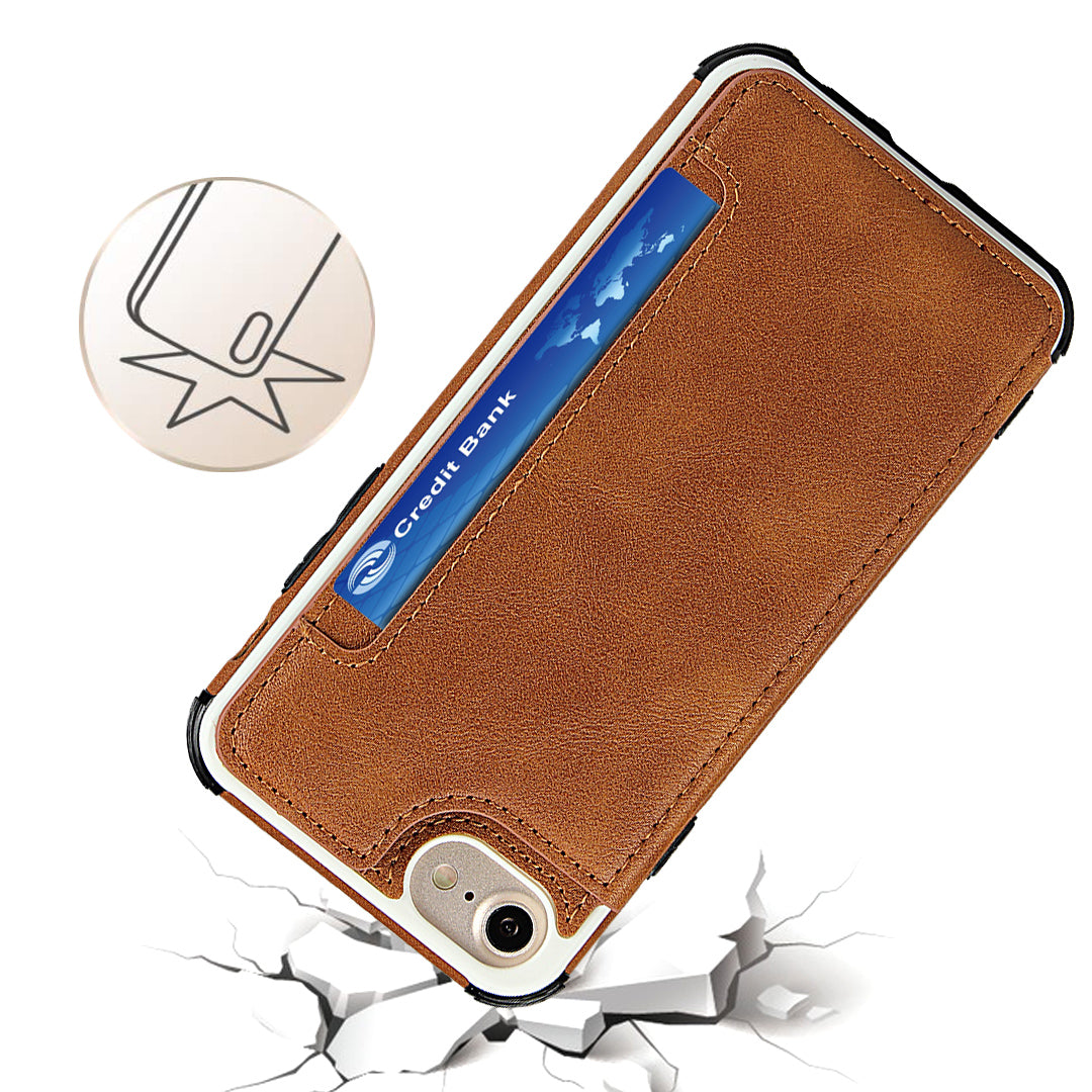 PU Leather + PC Card Slots Protection Phone Case for iPhone 7 / 8 / SE (2020) / SE (2022) 4.7-inch