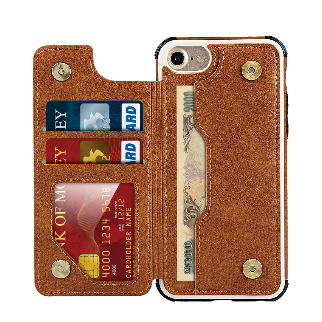 PU Leather + PC Card Slots Protection Phone Case for iPhone 7 / 8 / SE (2020) / SE (2022) 4.7-inch