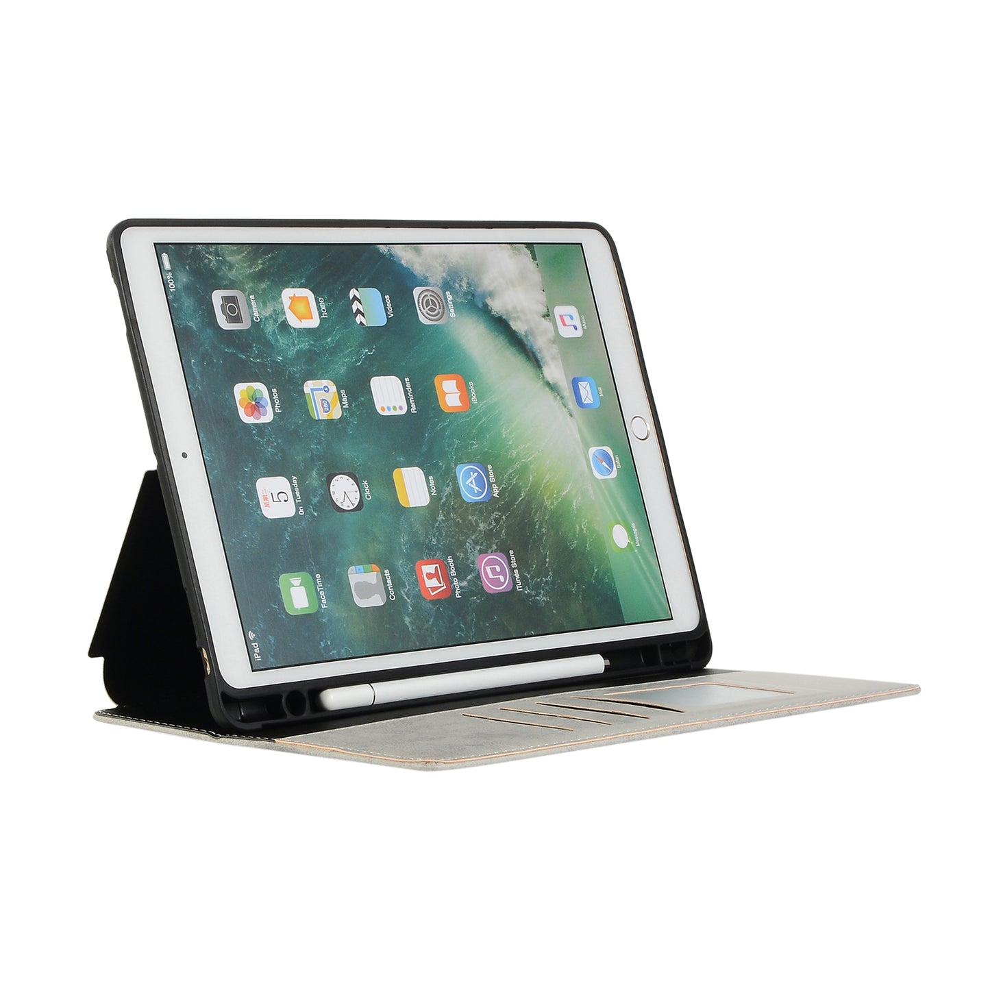 For iPad 10.2 (2021)/(2020)/(2019) Protective Case Auto Wake/Sleep Leather Wallet Stand Tablet Cover with Pen Slot