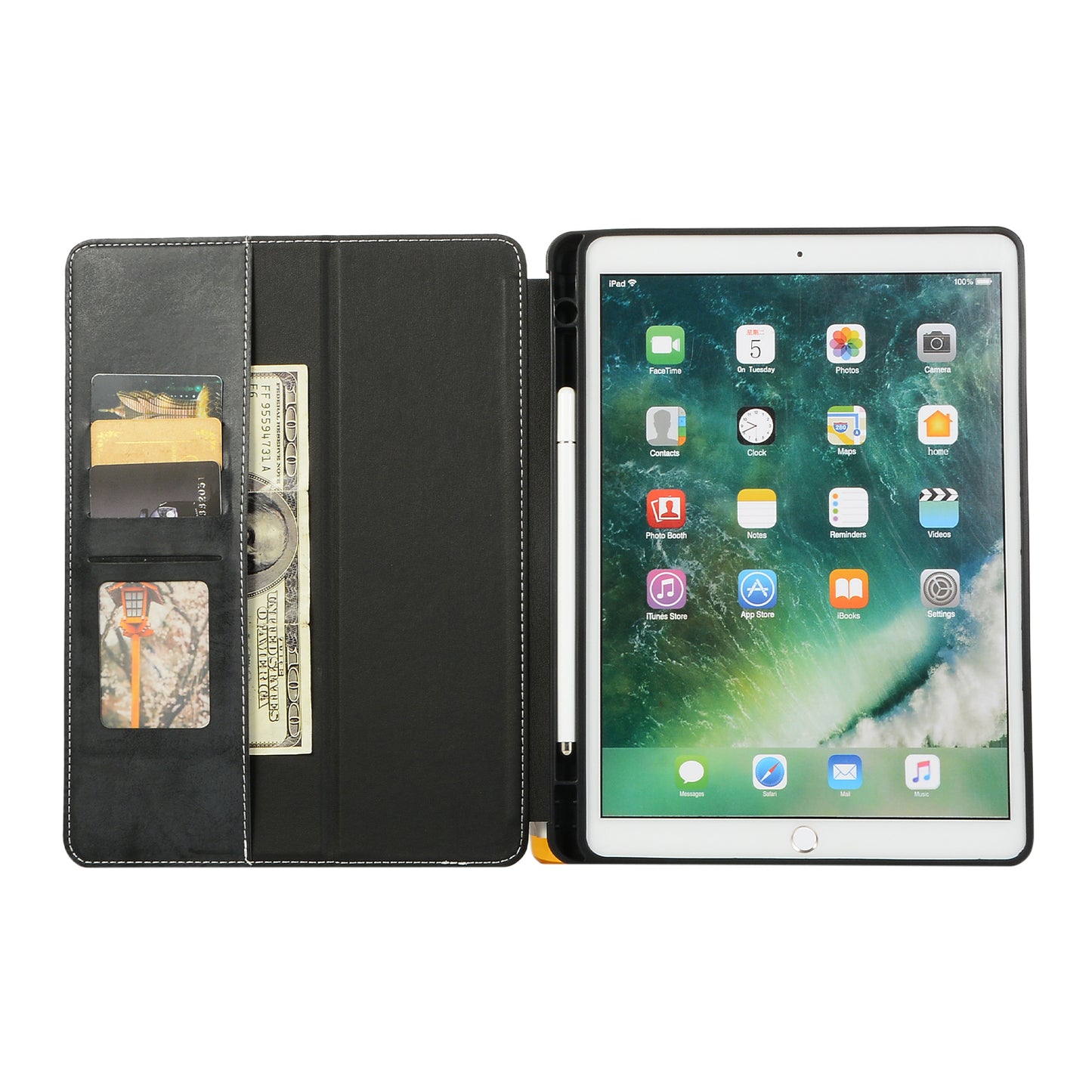 For iPad 10.2 (2021)/(2020)/(2019) Protective Case Auto Wake/Sleep Leather Wallet Stand Tablet Cover with Pen Slot