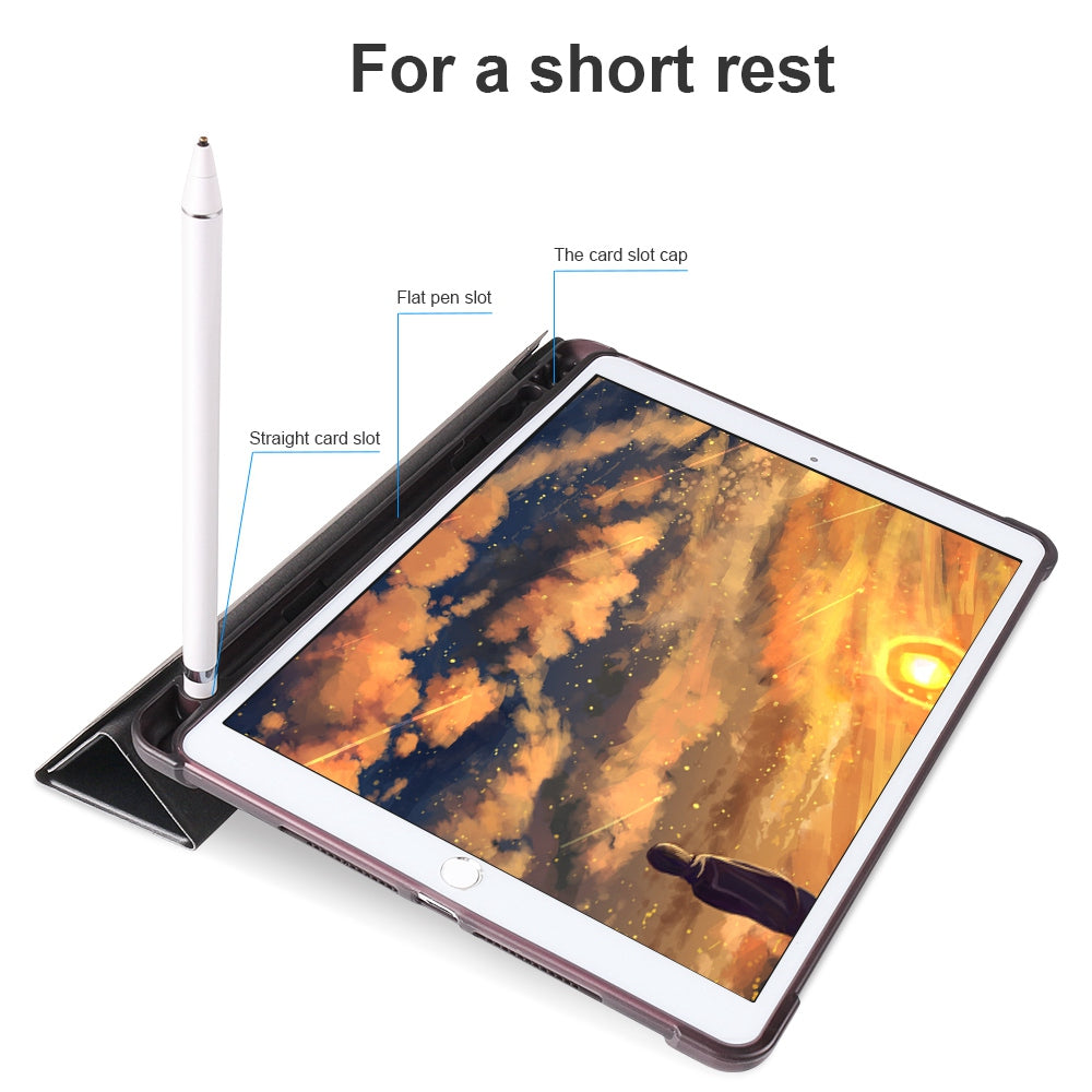 Origami Smart Leather Case [with Shock Absorption TPU / Apple Pencil Storage Groove] for iPad 10.2 (2021)/(2020)/(2019) / iPad Air 10.5 inch (2019) / iPad Pro 10.5-inch (2017)