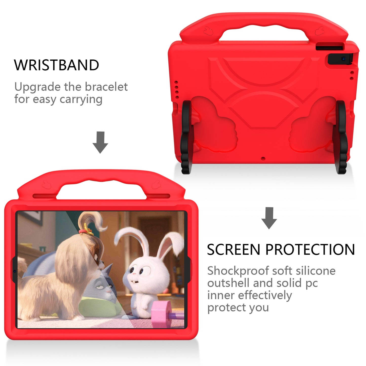 Shockproof Thumb Kickstand EVA Tablet Case for iPad 10.2 (2021)/(2020)/(2019)/iPad Pro 10.5-inch (2017)/iPad Air 10.5 inch (2019)/iPad Pro 11-inch (2018)