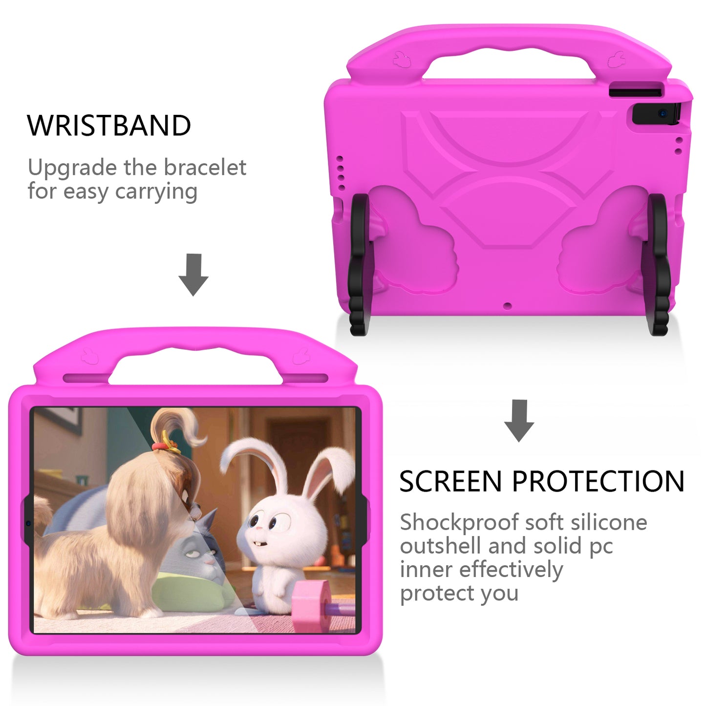 Shockproof Thumb Kickstand EVA Tablet Case for iPad 10.2 (2021)/(2020)/(2019)/iPad Pro 10.5-inch (2017)/iPad Air 10.5 inch (2019)/iPad Pro 11-inch (2018)
