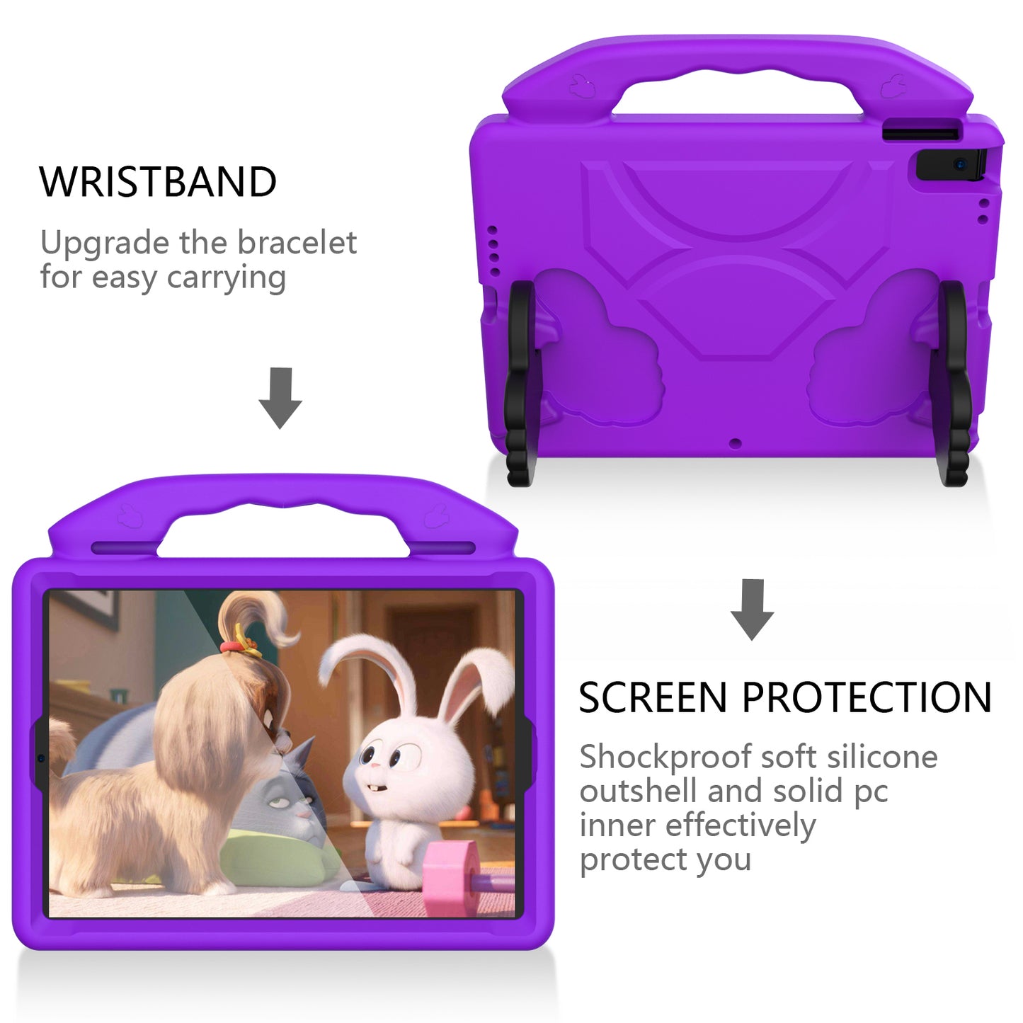 Shockproof Thumb Kickstand EVA Tablet Case for iPad 10.2 (2021)/(2020)/(2019)/iPad Pro 10.5-inch (2017)/iPad Air 10.5 inch (2019)/iPad Pro 11-inch (2018)