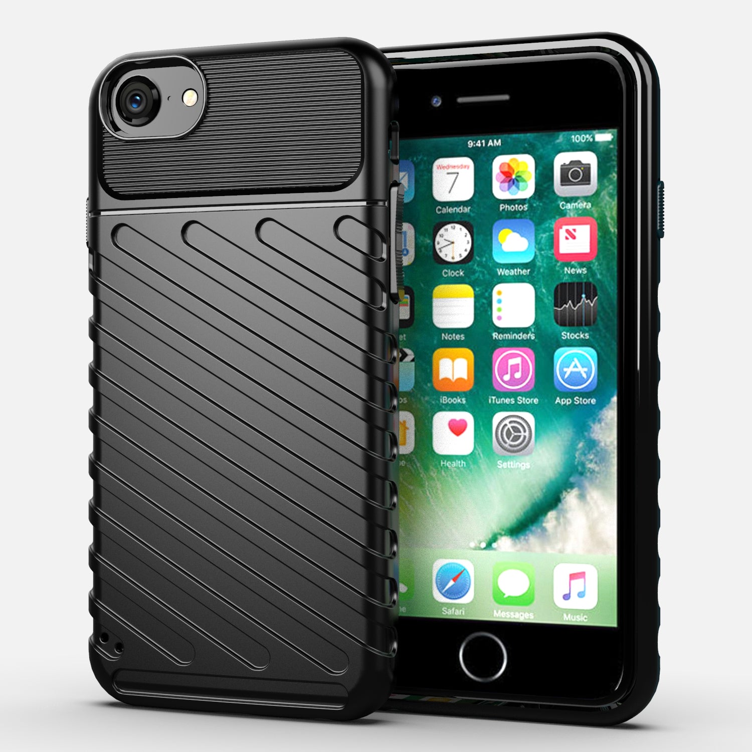Thunder Series Twill Skin Texture TPU Back Case for iPhone SE (2020)/SE (2022)/7/8 4.7 inch