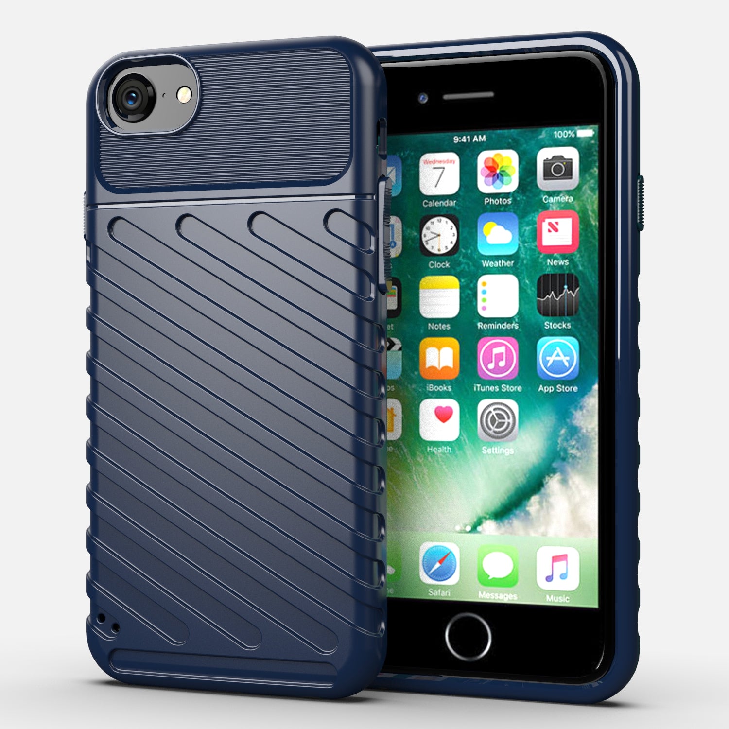 Thunder Series Twill Skin Texture TPU Back Case for iPhone SE (2020)/SE (2022)/7/8 4.7 inch