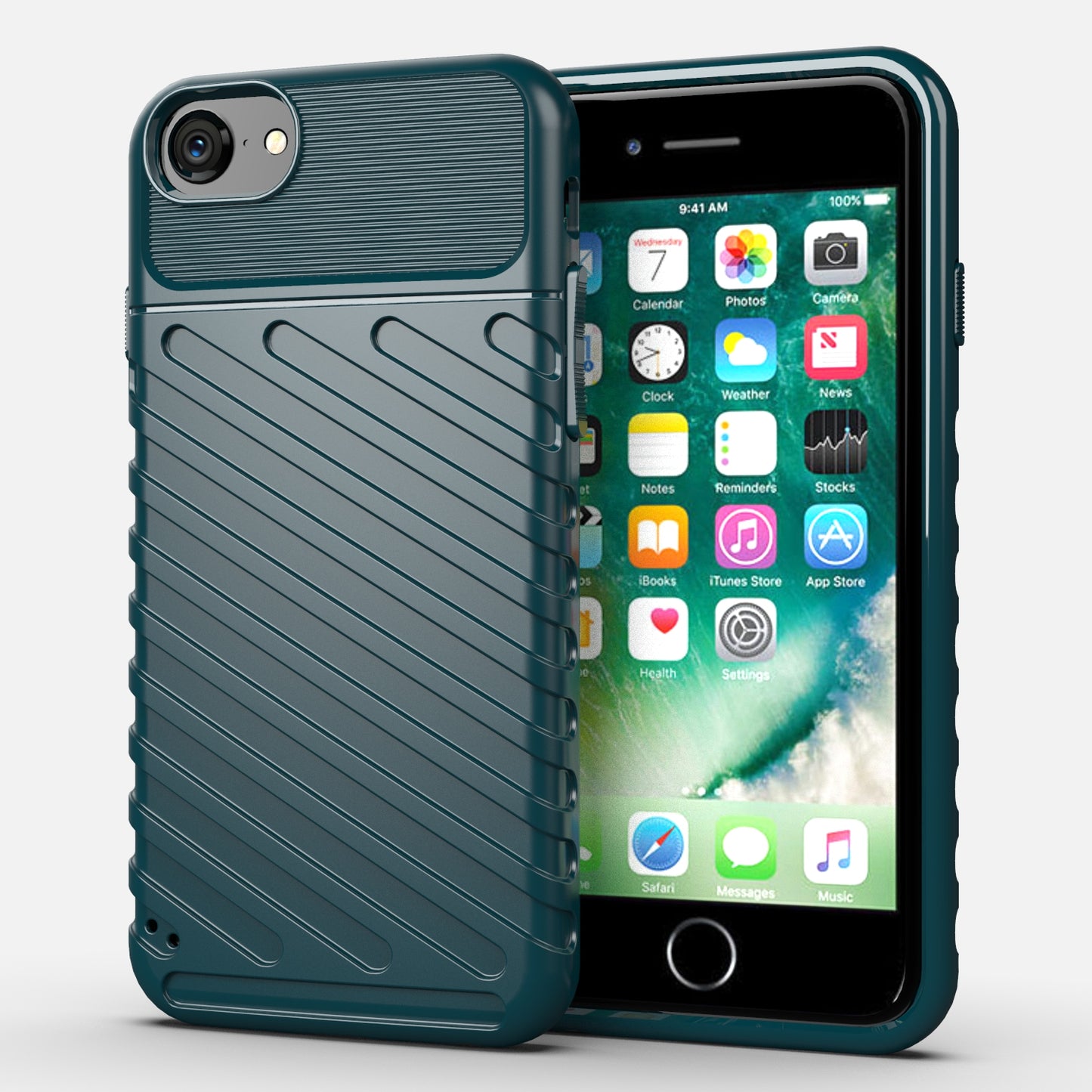 Thunder Series Twill Skin Texture TPU Back Case for iPhone SE (2020)/SE (2022)/7/8 4.7 inch