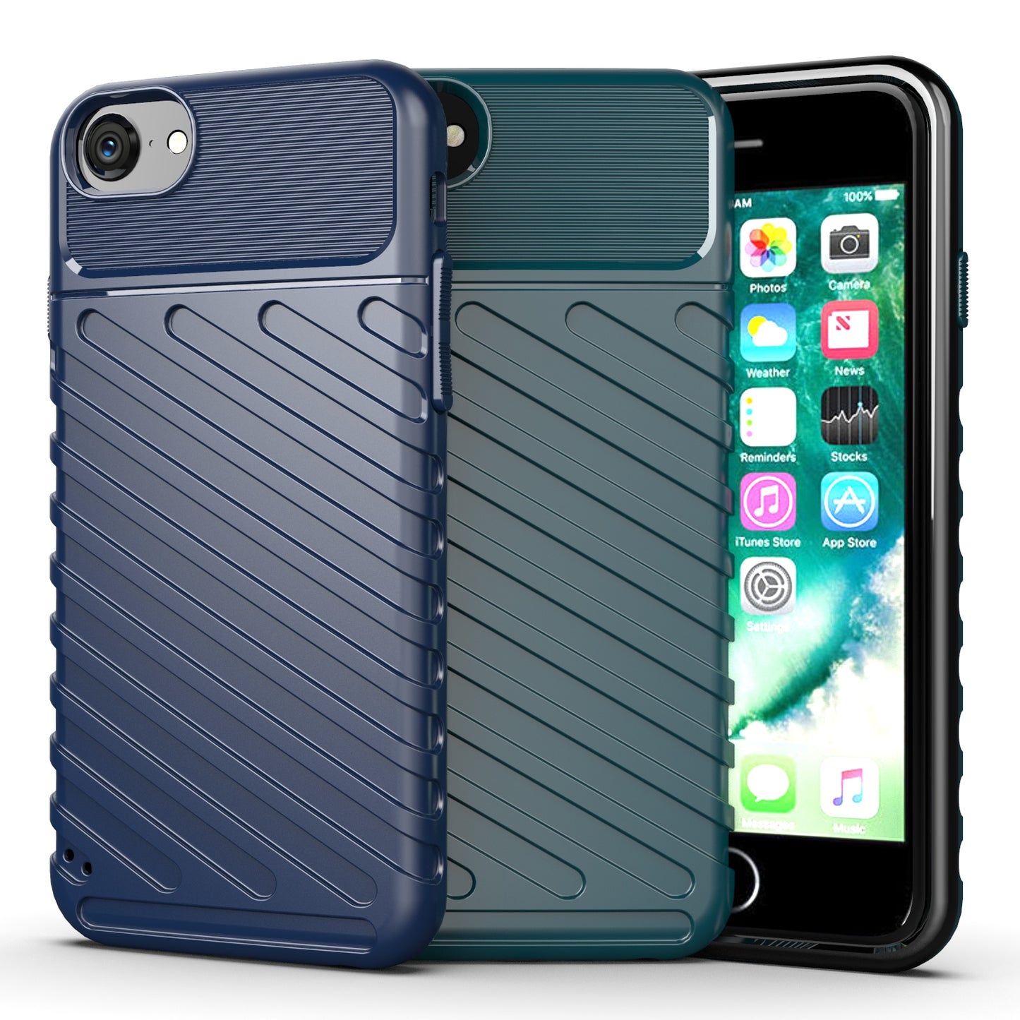 Thunder Series Twill Skin Texture TPU Back Case for iPhone SE (2020)/SE (2022)/7/8 4.7 inch