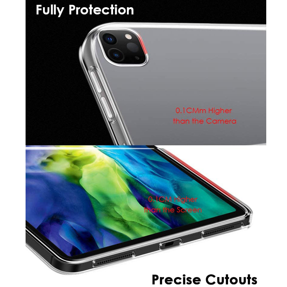 Dustproof Anti-scratch Anti-shock Clear Gel TPU Skin Cover for iPad Pro 12.9-inch (2021) / (2020) / (2018)