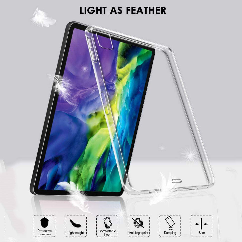 Dustproof Anti-scratch Anti-shock Clear Gel TPU Skin Cover for iPad Pro 12.9-inch (2021) / (2020) / (2018)