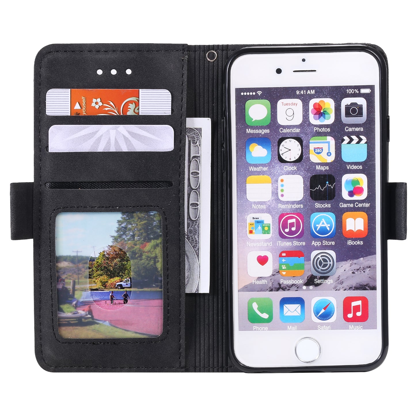 Retro Splicing PU Leather Wallet Magnetic Phone Cover for iPhone 8 / 7 / SE (2020) /SE (2022) 4.7 inch