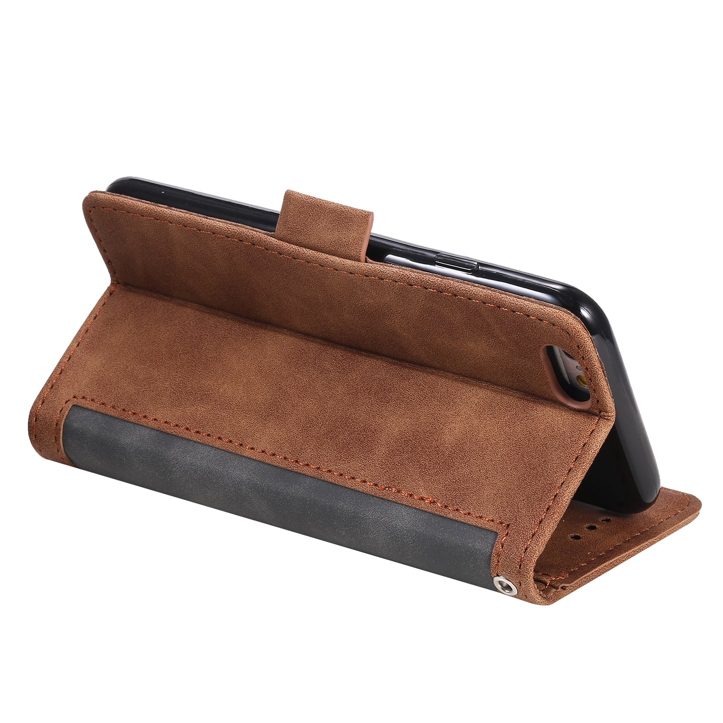 Retro Splicing PU Leather Wallet Magnetic Phone Cover for iPhone 8 / 7 / SE (2020) /SE (2022) 4.7 inch