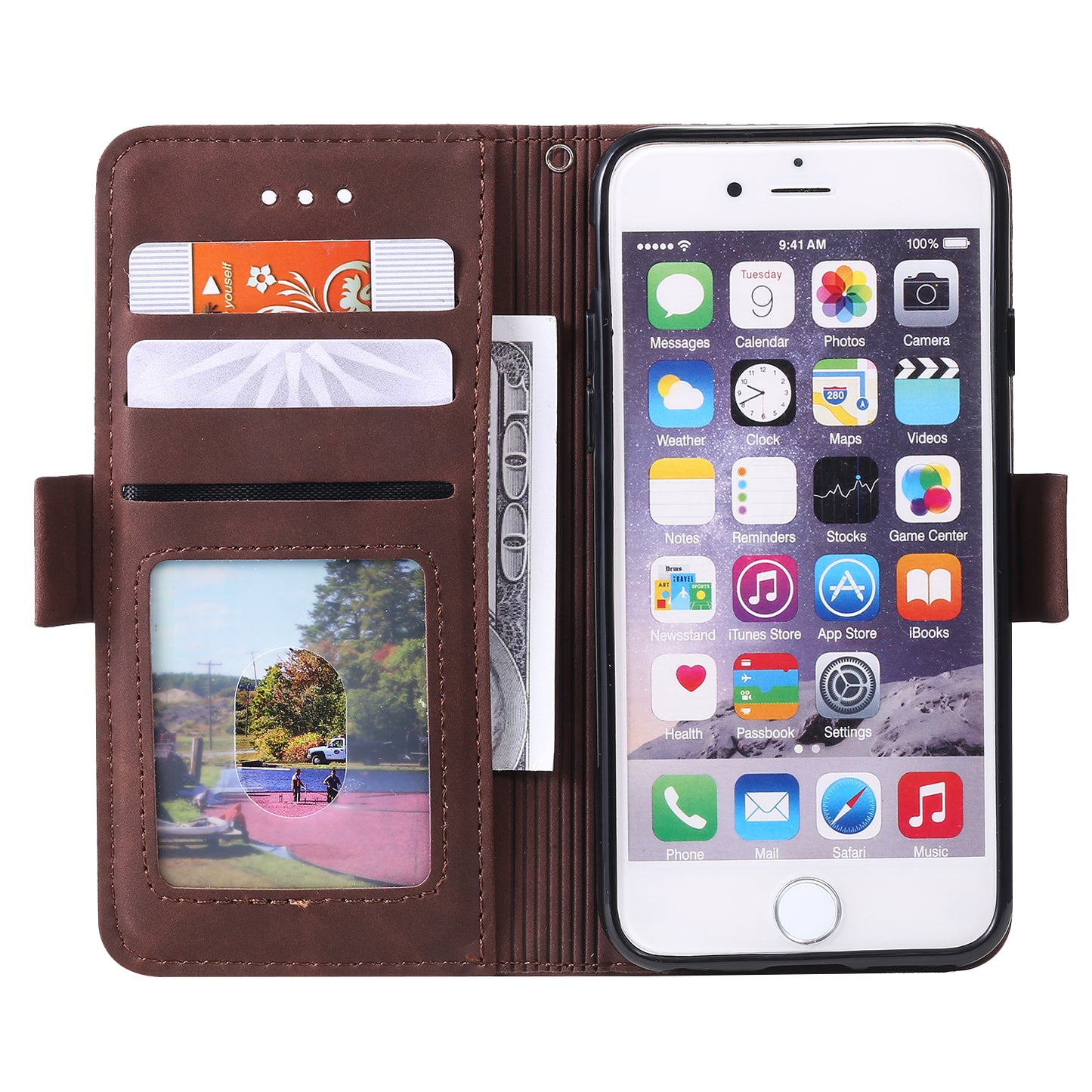 Retro Splicing PU Leather Wallet Magnetic Phone Cover for iPhone 8 / 7 / SE (2020) /SE (2022) 4.7 inch