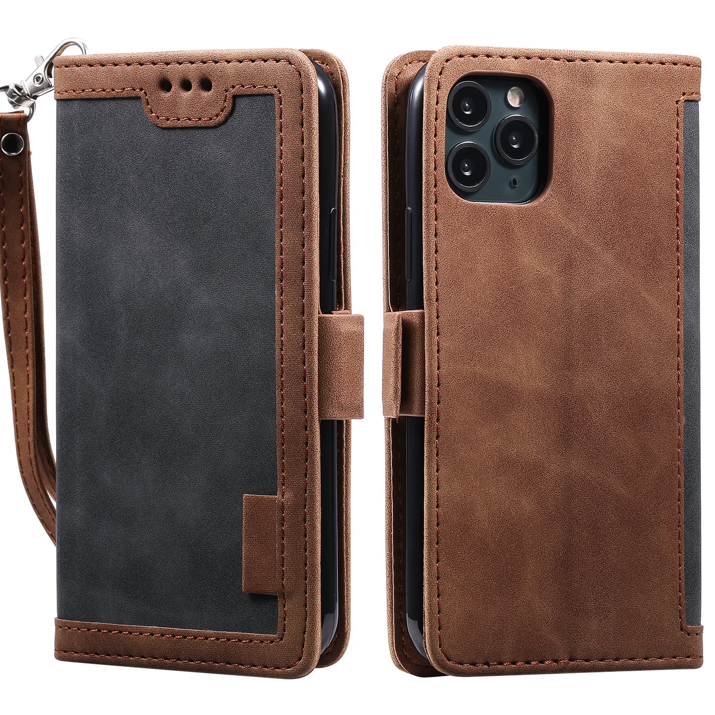 Retro Splicing Leather Covering for iPhone 11 Pro 5.8 inch