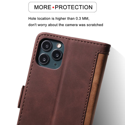 Retro Splicing Leather Covering for iPhone 11 Pro 5.8 inch