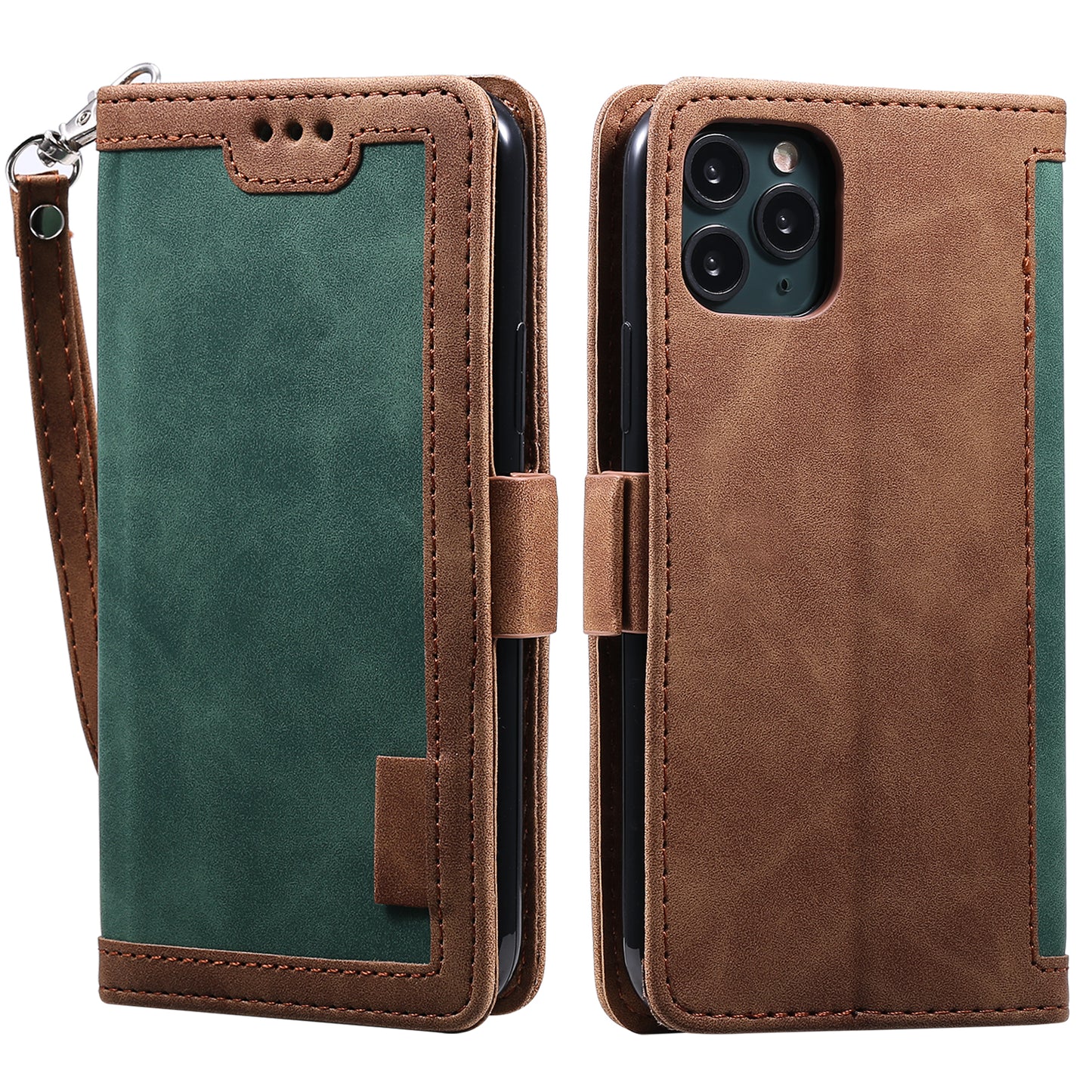 Retro Splicing Leather Covering for iPhone 11 Pro 5.8 inch