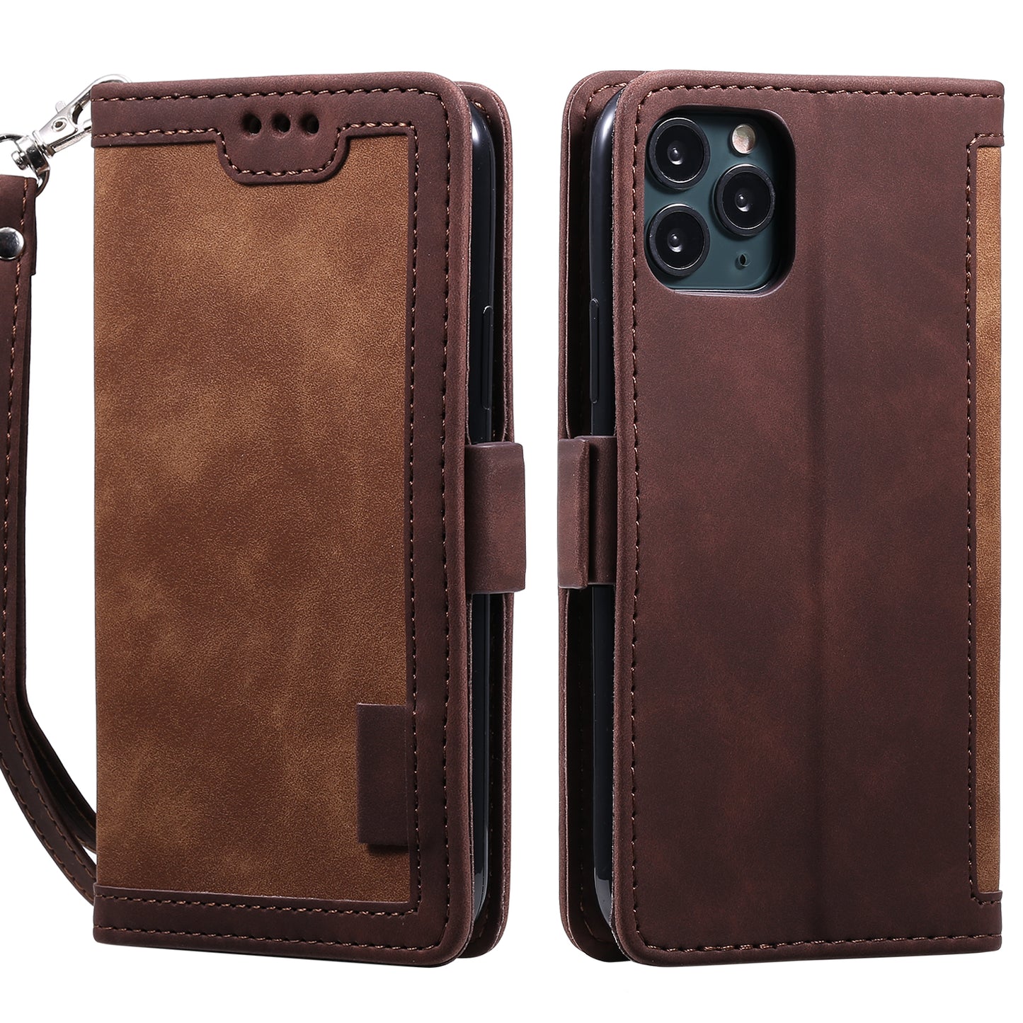 Retro Splicing Leather Covering for iPhone 11 Pro 5.8 inch