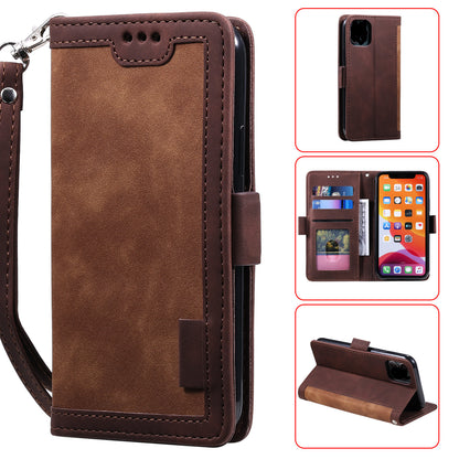 Retro Splicing Style Wallet Stand Leather Phone Case for iPhone 11 6.1 inch