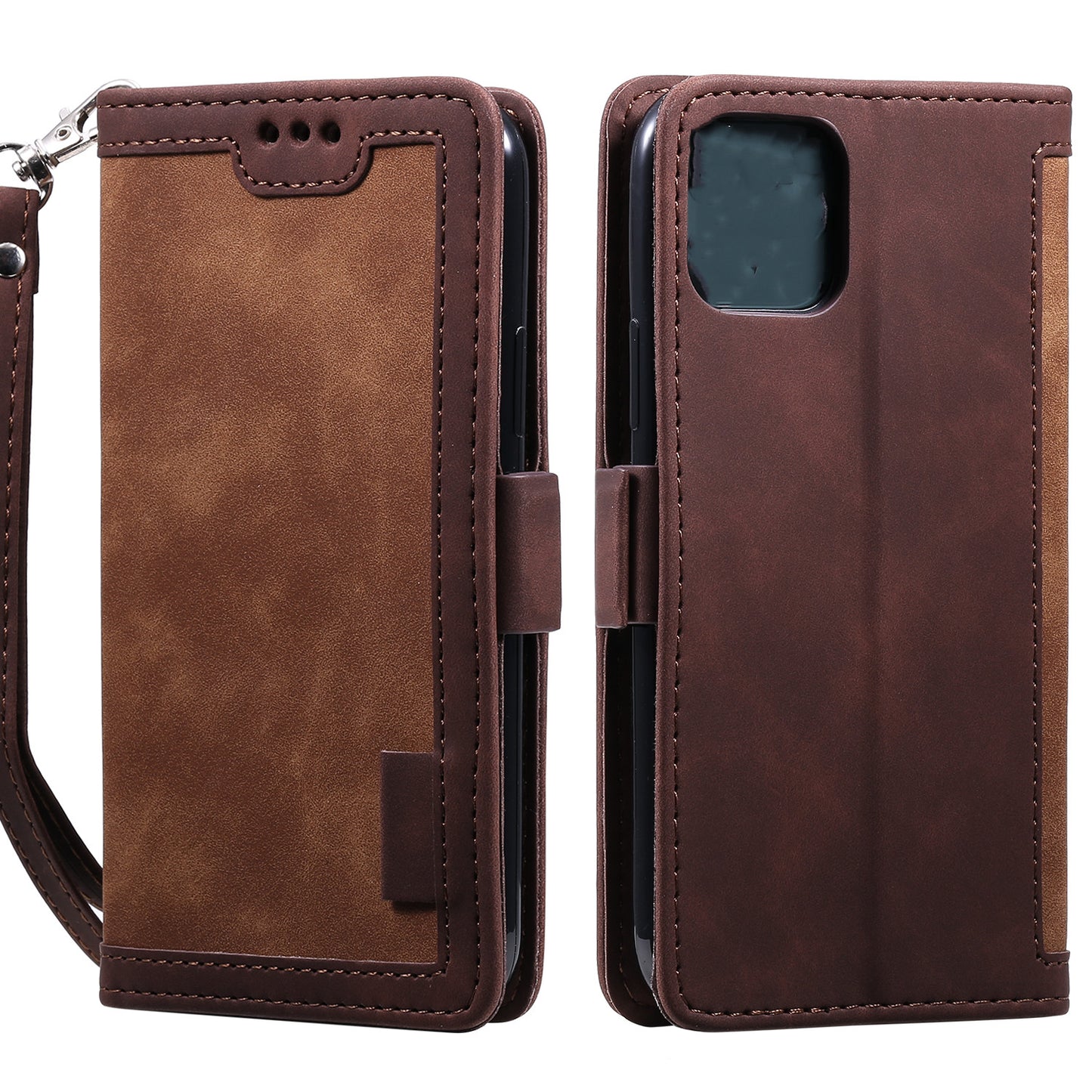Retro Splicing Style Wallet Stand Leather Phone Case for iPhone 11 6.1 inch