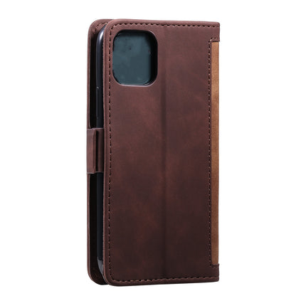 Retro Splicing Style Wallet Stand Leather Phone Case for iPhone 11 6.1 inch
