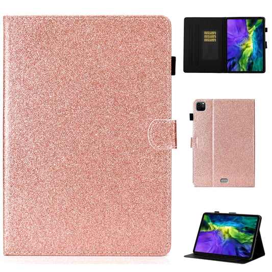 Glittery Powder Card Slots Stand PU Leather + TPU Shell for iPad Air (2020)/Air (2022) / Pro 11-inch (2021) (2020) (2018)
