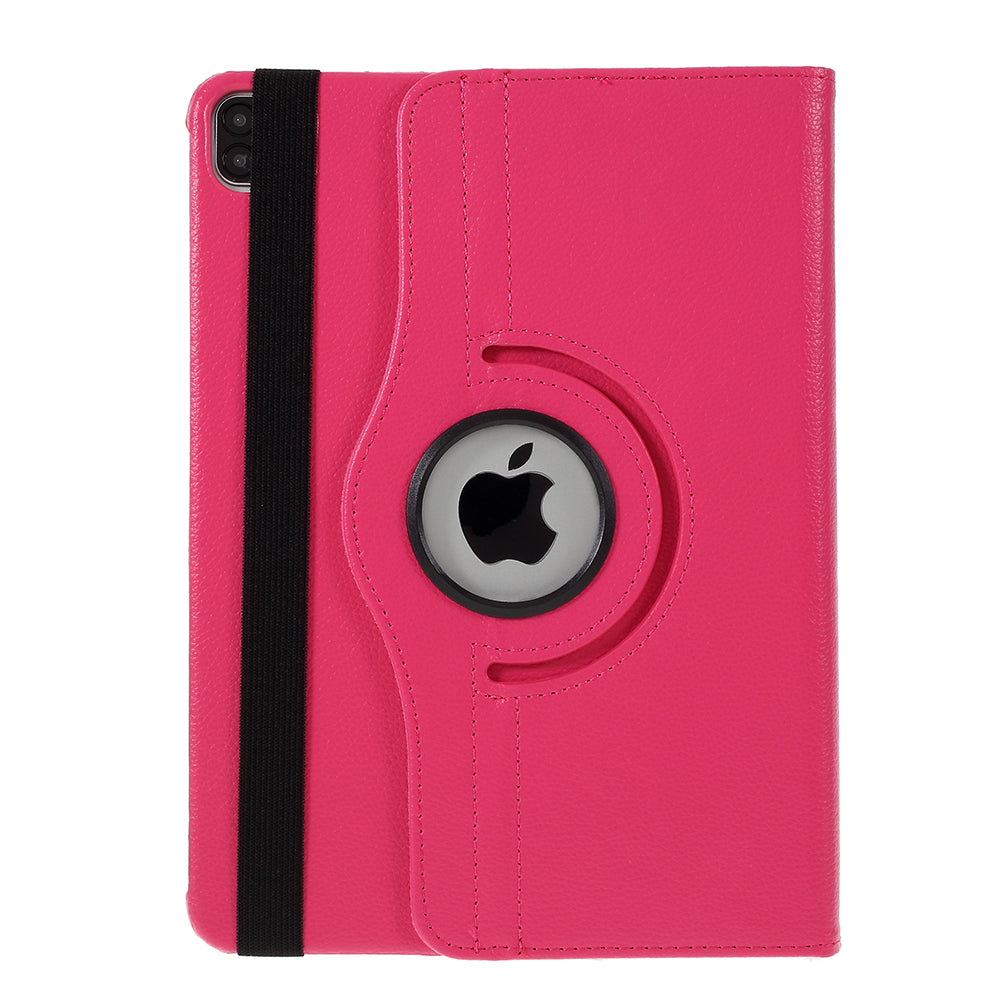 Litchi Skin 360 Degree Rotating Protective Stand Cover with Elastic Band for iPad Air (2020)/Air (2022) / iPad Pro 11-inch (2021) / (2020) / (2018)