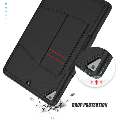 For iPad 9.7-inch (2018)/(2017) Magnetic Stand Card Holder PU Leather Tablet Case with Stylus Slot