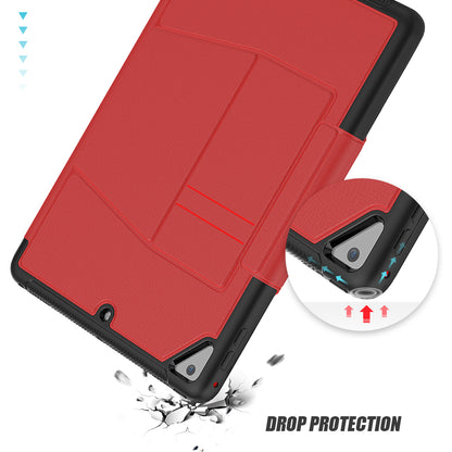 For iPad 9.7-inch (2018)/(2017) Magnetic Stand Card Holder PU Leather Tablet Case with Stylus Slot