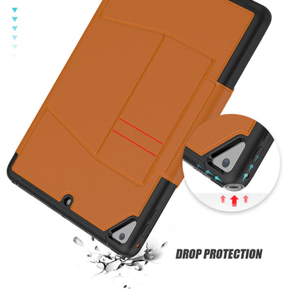For iPad 9.7-inch (2018)/(2017) Magnetic Stand Card Holder PU Leather Tablet Case with Stylus Slot