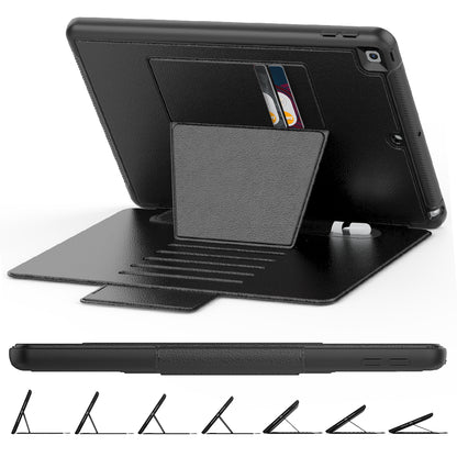 For iPad 10.2 (2020)/(2019) Multi-angle Stand Card Holder Leather Tablet Case Magnetic Closure Cover with Stylus Slot