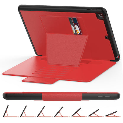 For iPad 10.2 (2020)/(2019) Multi-angle Stand Card Holder Leather Tablet Case Magnetic Closure Cover with Stylus Slot