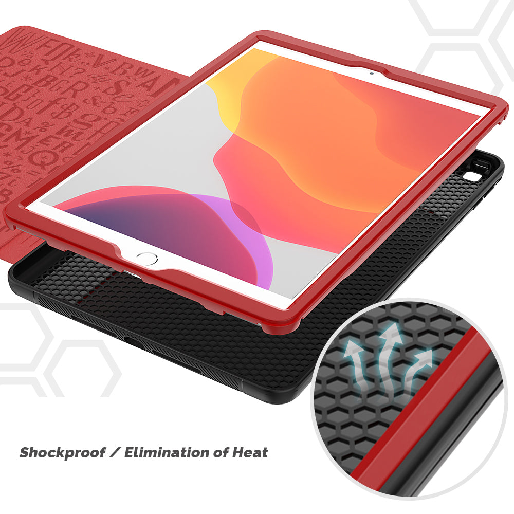 For iPad 10.2 (2020)/(2019) Multi-angle Stand Card Holder Leather Tablet Case Magnetic Closure Cover with Stylus Slot