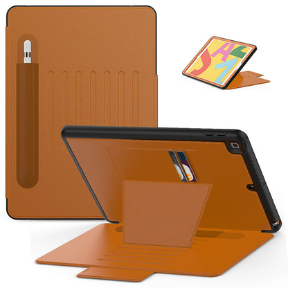 For iPad 10.2 (2020)/(2019) Multi-angle Stand Card Holder Leather Tablet Case Magnetic Closure Cover with Stylus Slot