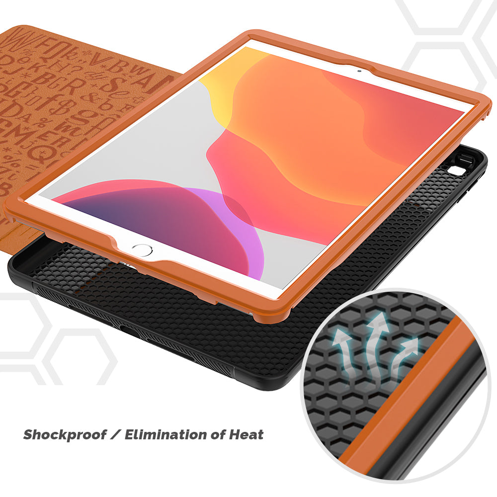 For iPad 10.2 (2020)/(2019) Multi-angle Stand Card Holder Leather Tablet Case Magnetic Closure Cover with Stylus Slot