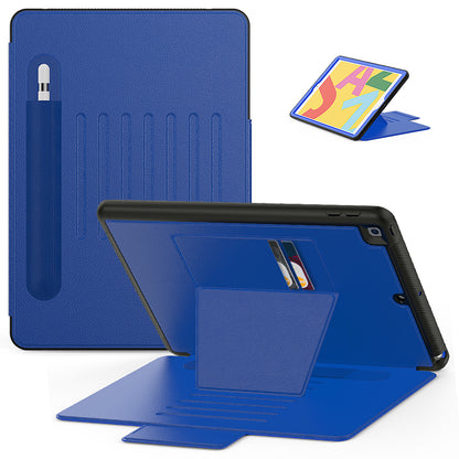 For iPad 10.2 (2020)/(2019) Multi-angle Stand Card Holder Leather Tablet Case Magnetic Closure Cover with Stylus Slot