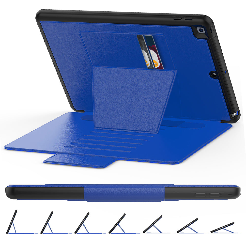 For iPad 10.2 (2020)/(2019) Multi-angle Stand Card Holder Leather Tablet Case Magnetic Closure Cover with Stylus Slot