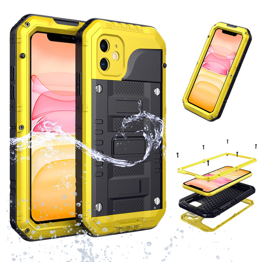 Waterproof PC+Metal+Tempered Glass Shell for iPhone 11 6.1 inch