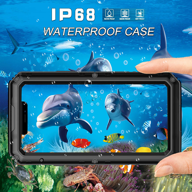Shockproof Waterproof Plastic+Metal+Tempered Glass Phone Case for iPhone 11 Pro Max 6.5-inch