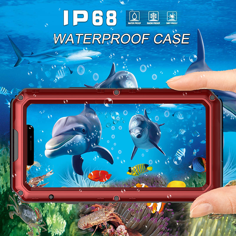 Shockproof Waterproof Plastic+Metal+Tempered Glass Phone Case for iPhone 11 Pro Max 6.5-inch