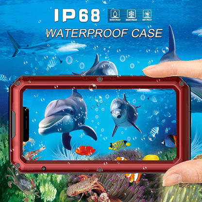 Shockproof Waterproof Plastic+Metal+Tempered Glass Phone Case for iPhone 11 Pro Max 6.5-inch
