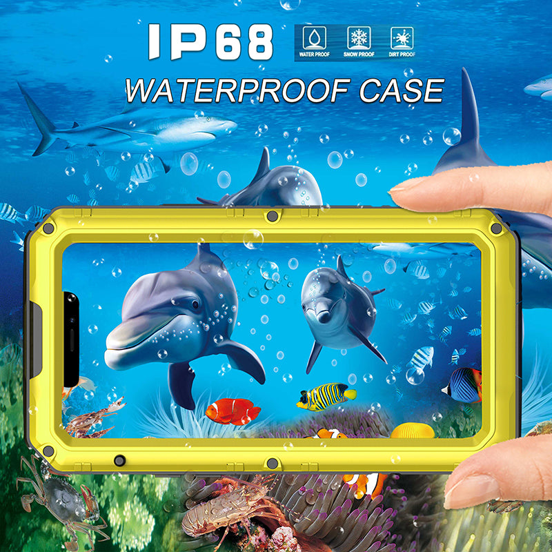 Shockproof Waterproof Plastic+Metal+Tempered Glass Phone Case for iPhone 11 Pro Max 6.5-inch