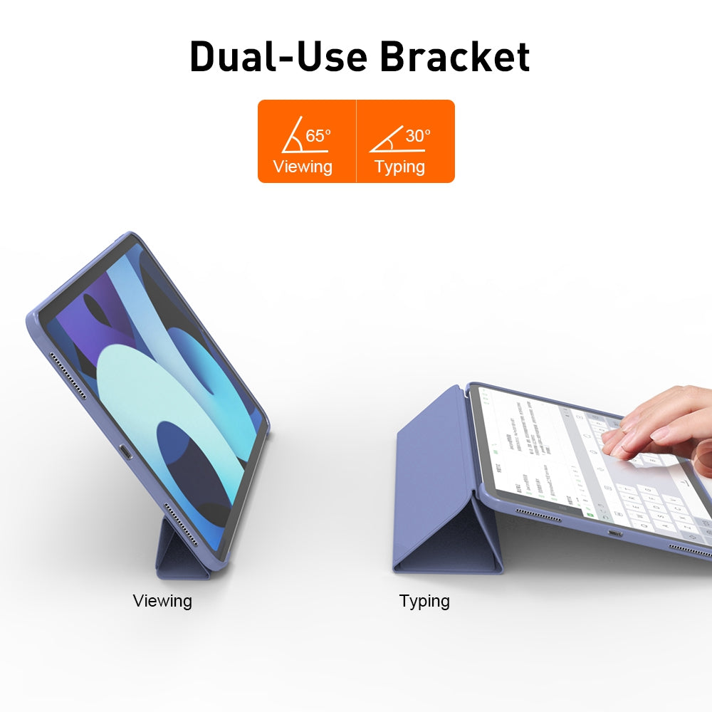 For iPad Pro 11-inch (2020) Tri-fold Stand Protective Cover Smart Wake / Sleep TPU Leather Tablet Case