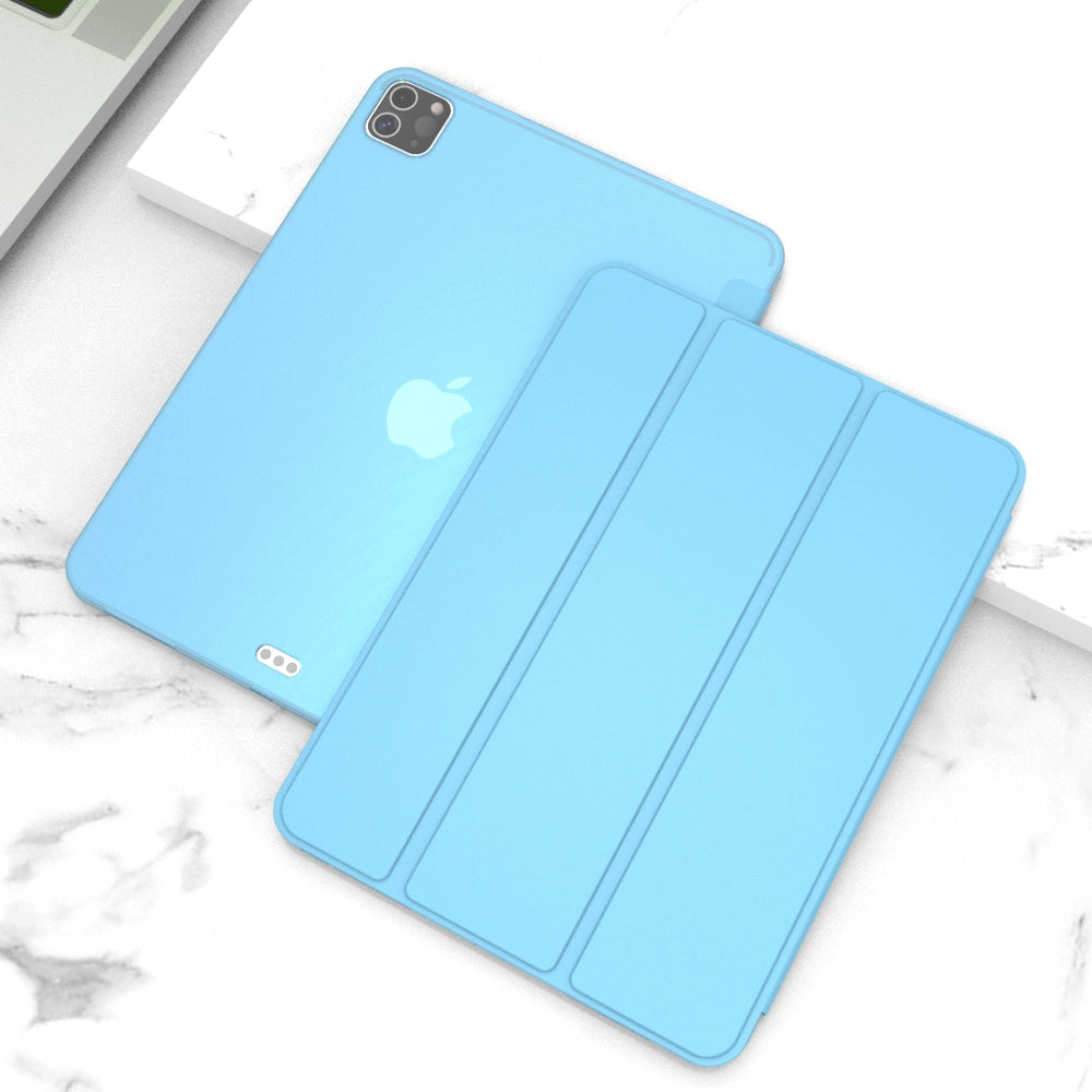 For iPad Pro 11-inch (2020) Tri-fold Stand Protective Cover Smart Wake / Sleep TPU Leather Tablet Case