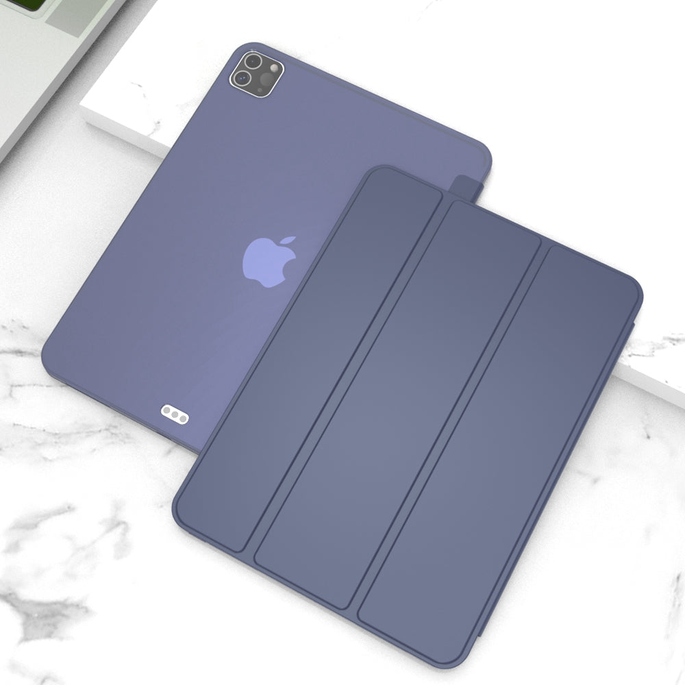 For iPad Pro 11-inch (2020) Tri-fold Stand Protective Cover Smart Wake / Sleep TPU Leather Tablet Case