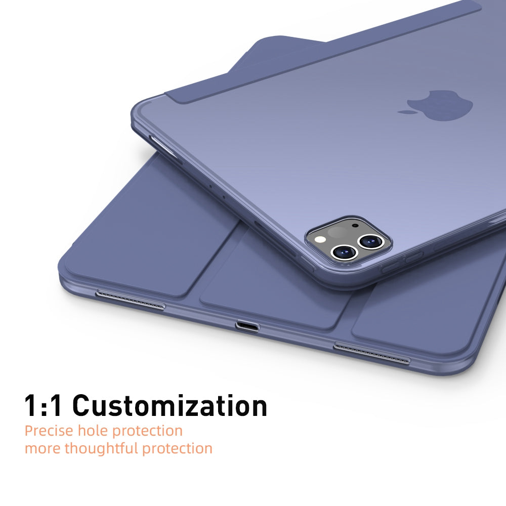 For iPad Pro 11-inch (2020) Tri-fold Stand Protective Cover Smart Wake / Sleep TPU Leather Tablet Case